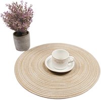 Yujunbao sets de table tissés ronds bon marché, en coton lin pour table à manger, sets de table de cuisine, vente en gros