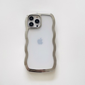 Funda transparente personalizada para <span class=keywords><strong>Iphone</strong></span> 13, accesorios de batería ondulados con borde de Metal - Product Image 3