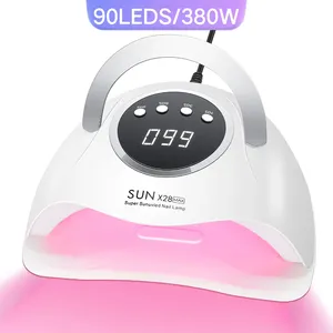 DianaBeauty 90LEDS LED UV Nail <b>Lamp</b> Dryer For Nails 380W Gel Polish Drying <b>Lamp</b> <b>With</b> 4 <b>Timer</b> Setting Auto Sensor Manicure <b>Lamp</b> - Product Image 1