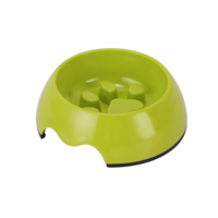Bol à alimentation lente arrondi en mélamine plastique de qualité supérieure, écologique, avec motif de logo personnalisé, pour chien et chat, vente en gros d'usine