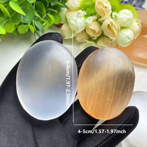 Pierre de Sélénite Polie Transparente/Orange en Gros, Pierre de Palmier en Cristal, Décoration d'Intérieur, Cadeau Parfait pour l'Énergie et la Guérison - Product Image 2