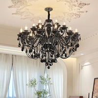Nouveaux produits : Lustre suspendu carré à 4 niveaux, réglable en hauteur, en fer noir fumé, style nordique, à intensité variable et économe en énergie pour salon