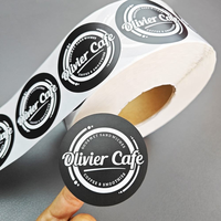 Logo personnalisé 2 2.5 3 pouces rouleau d'autocollants en couleur imprimé Grill Bar étiquettes en papier pour tasses boîtes sacs-impression d'emballage