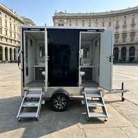 Promotion : Remorque WC Mobile 2 Postes à Essieu Unique avec Urinoir et Lavabo pour Grands Événements Extérieurs et Chantiers