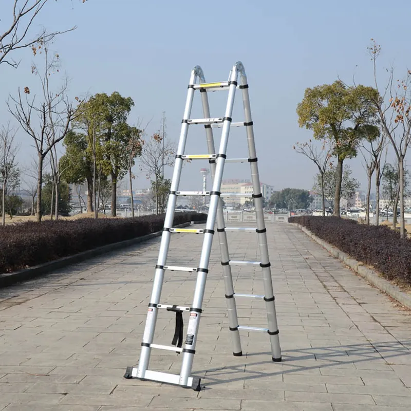 En131 6M Único Straight Fire Emergency Rope Alumínio Dobrável Corrimão 5 Escada Com Uma Plataforma