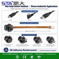 Typ-C zu USB3.0 IP67 Wasserdichter Anschluss Buchse auf Stecker Adapter Verlängerungskabel für Outdoor Schnelle Datenübertragung/Ladung 0,3/0,5/1/2M