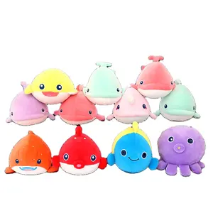 2024 Hot Selling Cute Marine Animal Plush Toy Turtle Whale Dolphin Plush Doll Pillow Gift for Children