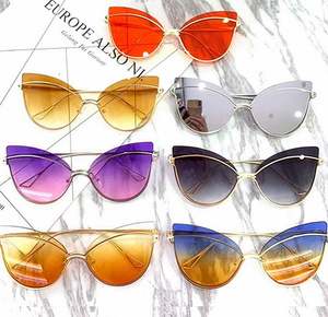 Gafas de Sol de Moda al por Mayor, Estilo Vintage, Extra Grandes, para Mujer, Lentes Degradadas, Protección UV400, sin Montura, Ojo de Gato, Novedad 2019 - Product Image 6