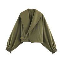Nouvelle Collection Été 2026 – Veste Courte Femme Unie en Polyester Style Urbain avec Grand Col Revers W107 8924