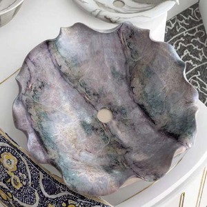 Nouvelle forme fleur forme lavabo salle de bain toilette <span class=keywords><strong>au</strong></span>-<span class=keywords><strong>dessus</strong></span> du comptoir bassin fait <span class=keywords><strong>main</strong></span> - Product Image 5