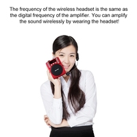 Microphone FM sans fil, casque avec petit amplificateur, microphone à porter sur la tête