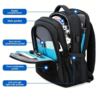 Sac à dos pour ordinateur portable personnalisé avec logo d'entreprise, résistant à l'eau, grande capacité, extensible, avec port de charge USB