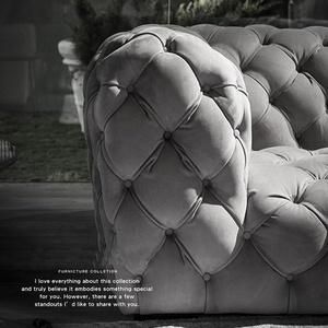 أعلى بيع المخملية جلدية تشيسترفيلد طقم أريكة الحديثة الفاخرة تركيا 3 مقاعد الفضة التقليدية العتيقة لشريط غرفة المعيشة - Product Image 4