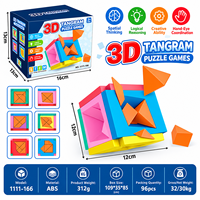 Puzzle Bentuk Geometris 3D Edukatif dan Kubus DIY Tangram Mainan Edukasi