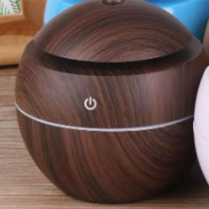 Humidificateur ultrasonique mini LED effet bois 2026 avec hygromètre et aromathérapie pour voitures et usage domestique, alimentation USB et à piles - Product Image 2