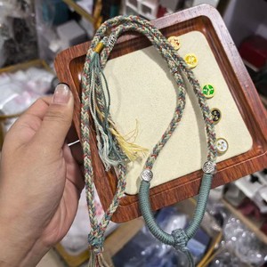 Cordón para collar de los Cinco Dioses de la Riqueza, cordón colgante de plata tibetana tejido a mano para hombre y mujer, aleación de Buda Thangka tibetano - Product Image 3
