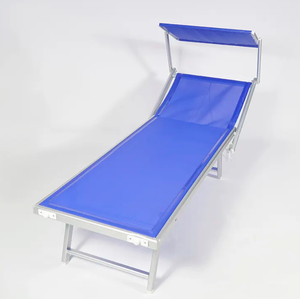 Chaise longue de plage de <span class=keywords><strong>jardin</strong></span> portable avec auvent chaises longues de plage en plein air lit <span class=keywords><strong>pliant</strong></span> de Camping en aluminium - Product Image 3