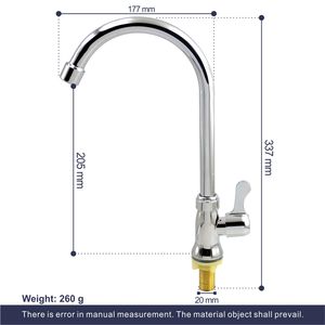 Robinet de cuisine moderne à rotation à 360 degrés, eau froide uniquement, montage sur pont à 1 trou pour hôtels - Product Image 6