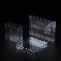 Boîte en plastique pliable transparente en PVC PET recyclable avec logo personnalisé, emballage de vente au détail hautement transparent, boîtes de présentation pour paquets de cartes à collectionner