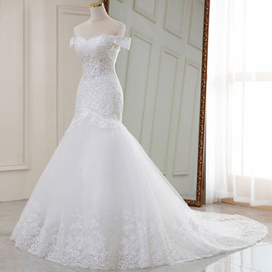 Robe de mariée blanche en dentelle pour femme, style sirène, élégante, en promotion - Product Image 4