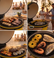 Barbecues en céramique de luxe AUPLEX XL Kamado 22 pouces Joe pour cuisine extérieure, fabriqués pour l'extérieur