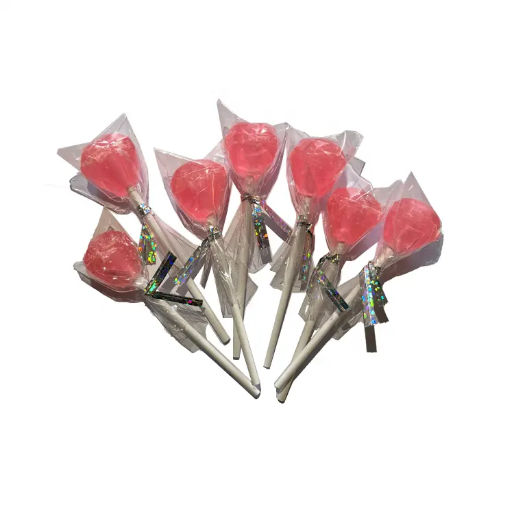 Piruleta dura de cristal con forma de diamante, piruleta de fruta dulce, caramelo