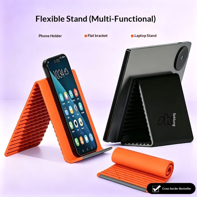 Creative Mobile Phone Tablet Laptop Stand Silicone Desktop Flexible Foldable Anti-Shake Deformable Lazy Stand Phone Holder