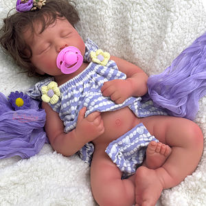 Poupée Bébé Réaliste <span class=keywords><strong>Reborn</strong></span> en Silicone Intégral Souple de 20 Pouces, Fille/Garçon LouLou aux Cheveux Bouclés, Poupée Compagnon en Gros - Product Image 2