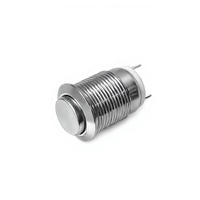 Appareil électronique domestique, boîtier métallique, montage fileté, interrupteur à bouton-poussoir 1NO, 12V 2A