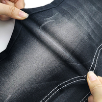 Noir-noir haut stretch ouvert fin legging denim super large 180cm manque tissu denim ciré S34C1288