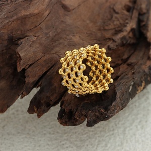 Anillos de Bisutería de Moda, Anillos de Dedo Redondos con Circonita Chapados en Oro de 18k para Mujer - Product Image 5
