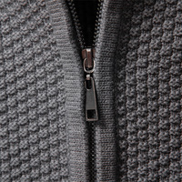 Veste en laine tricotée pour homme, fermeture éclair, col roulé, manches longues, respirante, style décontracté, automne-hiver, anti-boulochage