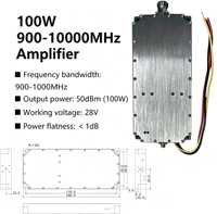 Amplificateurs de puissance RF 100W 900-1000MHz, amplificateur GAN 50dBm 100W 900MHz 1GHz 0.9GHz, flatness de puissance <1dB, module PA sans fil 100W