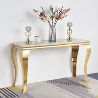 Tables consoles de luxe vintage italiennes, design moderne, acier inoxydable, meubles pour couloir, vestibule, salon, hôtel, entrée, décoration