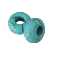 Naturel 12x5mm Grand Trou Turquoise Perles Fine Qualité Gemme Grand Trou Perles pour Faire Bracelet Prix de Gros
