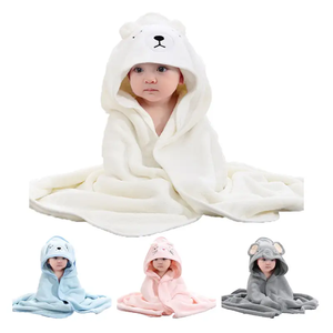 Chất lượng cao cotton hữu cơ hấp thụ nước dày trùm đầu khăn cô gái cậu bé Poncho Toddler trẻ em bé khăn tắm - Product Image 1