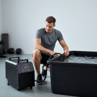 Refroidisseur d'eau portable robuste de 88 gallons et 0,8 CV pour bain de glace, avec moteur, contrôle Wi-Fi, kit de traitement de l'eau, compresseur, sac à dos/roues pour athlètes