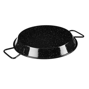 White Enamel <strong>Paella</strong> <strong>Pan</strong> Enameled Carbon Steel Frying <strong>Pan</strong> With Metal Handle From 18cm to 40cm <strong>Paella</strong> <strong>Pan</strong> for Sale - Product Image 2