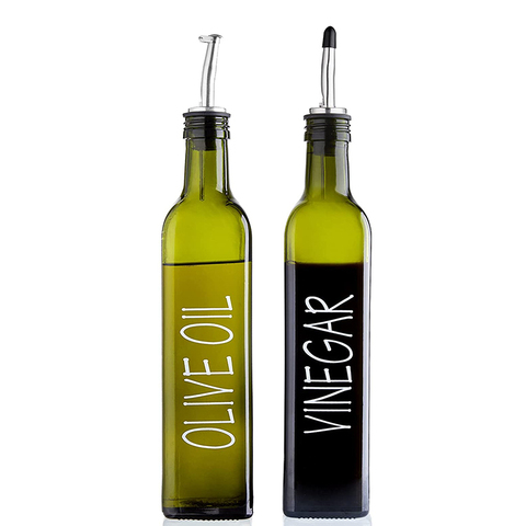 Oil and Vinegar Dispenser Set Oil Storage Dispenser Olive Oil Packaging Glass Dispenser Bottle for Kitchen