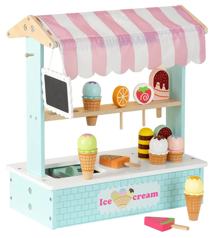 Hete Verkoop Houten Ijs Spel Verkoop Stand Ijskar Speelgoed Houten Ijs Dessert Stand Voor Kinderen