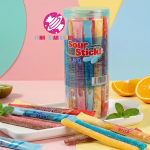 Vente chaude de bâtonnets de bonbons gélifiés fruités et acidulés en gros, saveurs assorties, bonbons enrobés de sucre, <span class=keywords><strong>réglisse</strong></span>, bonbons gélifiés mous - Product Image 1