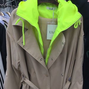 ANSZKTN Nuevo abrigo <span class=keywords><strong>retro</strong></span> para mujer Chaqueta suelta y adelgazante hasta la rodilla de estilo medio a largo - Product Image 4
