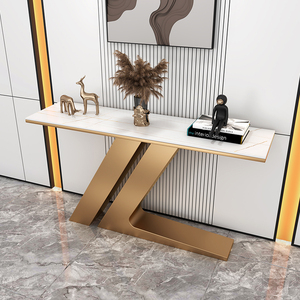 Mesa de Hall de Luxo Leve, Moderna e Simples, Mesa Muito Estreita, Armário Decorativo Minimalista Italiano com Placa de Rocha - Product Image 4