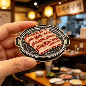 Imán de nevera metálico 3D personalizado, diseño de comida deliciosa de Corea del Sur, recuerdo de viaje, pegatina magnética esmaltada, artesanía coleccionable, al por mayor - Product Image 1