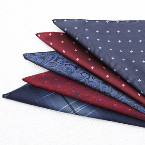 Pañuelo de Bolsillo de Poliéster para Hombre, Diseño Sólido con Rayas Grises y Puntos, Pañuelo de Seda Personalizado para Novios, Bodas, Fiestas, Trajes, Accesorios Tejidos - Product Image 1