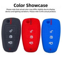 Housse de clé en silicone alvéolé antidérapante pour Ford Fiesta Focus Mondeo Fusion, étui de télécommande à 3 boutons, résistant aux rayures