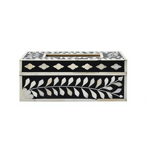 BS INTERNATIONAL Fabricación Directa de Fábrica, Caja de Papel para Pañuelos con Incrustaciones de Hueso, Diseño Floral Vintage Indio, Hecha a Mano, Ecológica y Única - Product Image 6