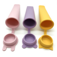 Paquete de 3 moldes de silicona para paletas de hielo, molde para hacer helados con tapas adorables adjuntas, juego de paletas de tubo de congelador hecho a mano saludable
