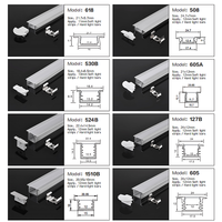 Perfil de aluminio DGLUX personalizable para tiras de luz LED empotradas en almacenes, carcasa de extrusión, perfil de luz LED múltiple