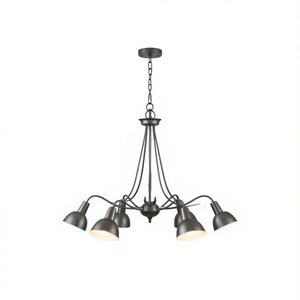 4-<b>Light</b> Adjustable Metal Chandelier Hanging Fixture For Kitchen <b>Dining</b> Room Foyer Entryway Black Bell Shade E26 LED Bulb Not - Product Image 1